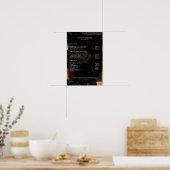 Marble Gold Black Salon Preisliste Poster (Küche)