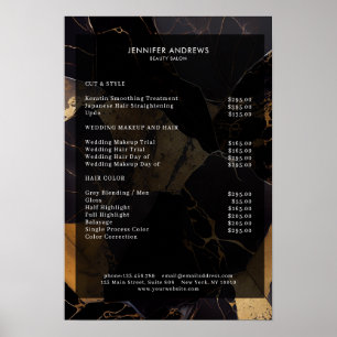 Marble Gold Black Salon Preisliste Poster