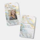 Marble Gold Blue Employee Foto ID Abzeichen Ausweis (Vorder- & Rückseite)