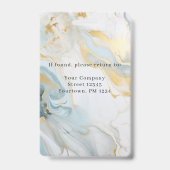 Marble Gold Blue Employee Foto ID Abzeichen Ausweis (Rückseite)