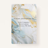 Marble Gold Blue Employee Logo Foto ID Abzeichen Ausweis (Rückseite)