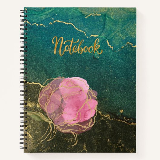 Marble Gold Blume Notebook Notizblock (Vorderseite)