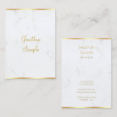 Marble Gold Calligraphy Script Elegante Vorlage Visitenkarte (Vorne/Hinten)
