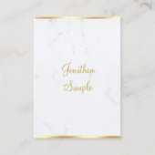 Marble Gold Calligraphy Script Elegante Vorlage Visitenkarte (Vorderseite)