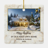 Marble Gold First Zuhause Foto Keramikornament (Rückseite)