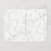 Marble Gold Frame Foto Hochzeit Sichern Sie das Da Ankündigungspostkarte (Rückseite)