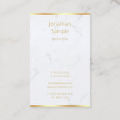 Marble Gold Handgeschriebenes Skript Elegante Klas Visitenkarte (Rückseite)