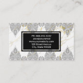 Marble Gold Hintergrund | Verziertes Muster Visitenkarte (Rückseite)