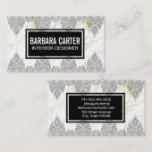 Marble Gold Hintergrund | Verziertes Muster Visitenkarte (Vorne/Hinten)
