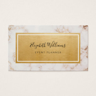 Marble Gold Pink Event Planner Business Card