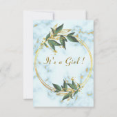 Marble Gold QR Code Baby Girl Dusche Einladung (Rückseite)