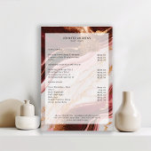 Marble Gold Red Salon Preisliste Poster