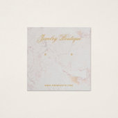 Marble Gold Script QR Code Earring Display Card (Vorderseite)