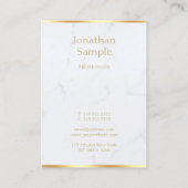 Marble Gold Text Template Trendy Moderne Elegant Visitenkarte (Rückseite)