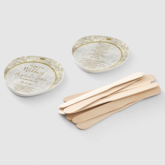 Marble Gold Wedding Program Fächer (Non-assembled)