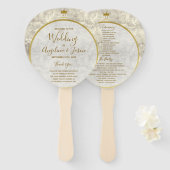 Marble Gold Wedding Program Fächer (Vorne und Hinten)
