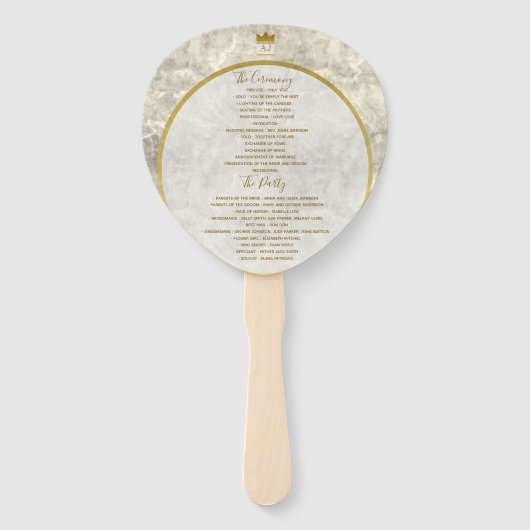 Marble Gold Wedding Program Fächer (Rückseite)