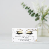 Marble Gold White Lashes Empfehlungskarte (Stehend Vorderseite)