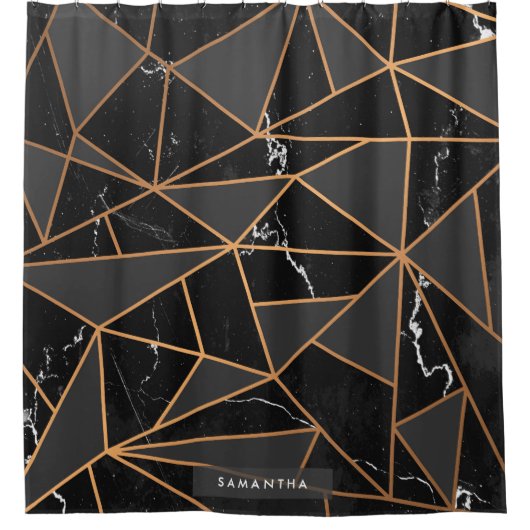 Marble Golden Mosaik Duschvorhang (Vorderseite)