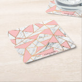 Marble Golden Mosaik Rechteckiger Pappuntersetzer (angewinkelt)