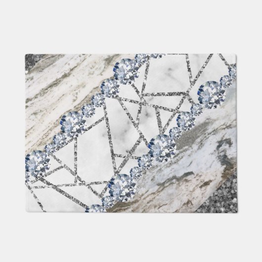 Marble Gray Gold White Fußmatte (Vorderseite)