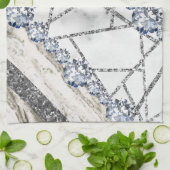 Marble Gray Gold White Geschirrtuch (Gefaltet)