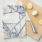 Marble Gray Gold White Geschirrtuch (Viertel Falte)