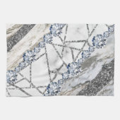 Marble Gray Gold White Geschirrtuch (Horizontal)