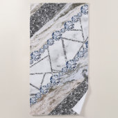 Marble Gray Gold White Strandtuch (Vorderseite)