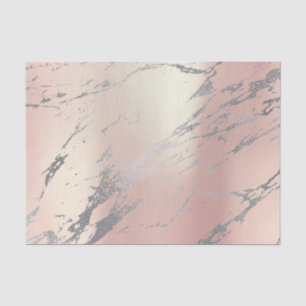 Marble Gray Pink Rose Gold Metallic Silver Seidenpapier