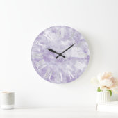 Marble Gray Silver Lila Amethyst Roman Numbers Große Wanduhr (Zuhause)