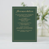 Marble Green and Gold Wedding Details Card Begleitkarte (Stehend Vorderseite)