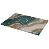 Marble Green Gold Glitter Elegant Personalized Schneidebrett (Ecke)