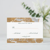 Marble Green und Gold Wedding rsvp Karte (Stehend Vorderseite)