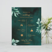 Marble Greenery Classic Hochzeitsprogramm (Stehend Vorderseite)