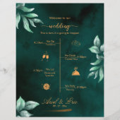 Marble Greenery Classic Hochzeitsprogramm (Vorderseite)