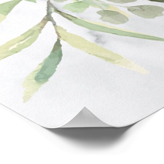 Marble Greenery Foto Feier des Lebenszeichen Poster (Ecke)