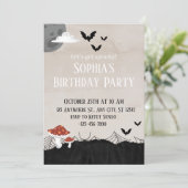 Marble Halloween Geburtstag Einladung (Stehend Vorderseite)