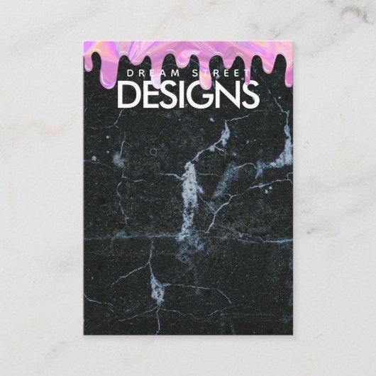 Marble Holo Tropfen Crystal Earring Display Card Visitenkarte (Vorderseite)