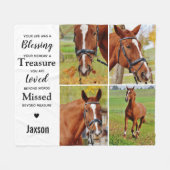 Marble Horse Pet Memorial Foto Fleecedecke (Vorderseite (Horizontal))