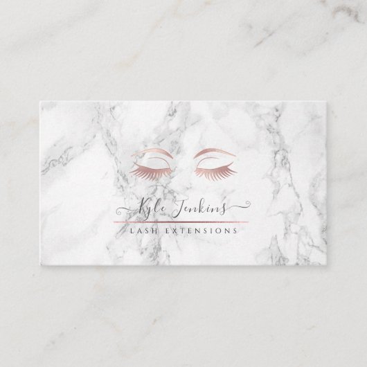 MARBLE IMITAT ROSE GOLD EYE LASHHI VISITENKARTE (Vorderseite)