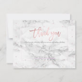 Marble Imitate Rose Gold Script Vielen Dank Einladung (Rückseite)