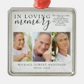 Marble in Love Memory Foto Memorial Tribute Ornament Aus Metall (Vorne)