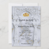 Marble Indian Hindu Wedding Einladung (Vorderseite)