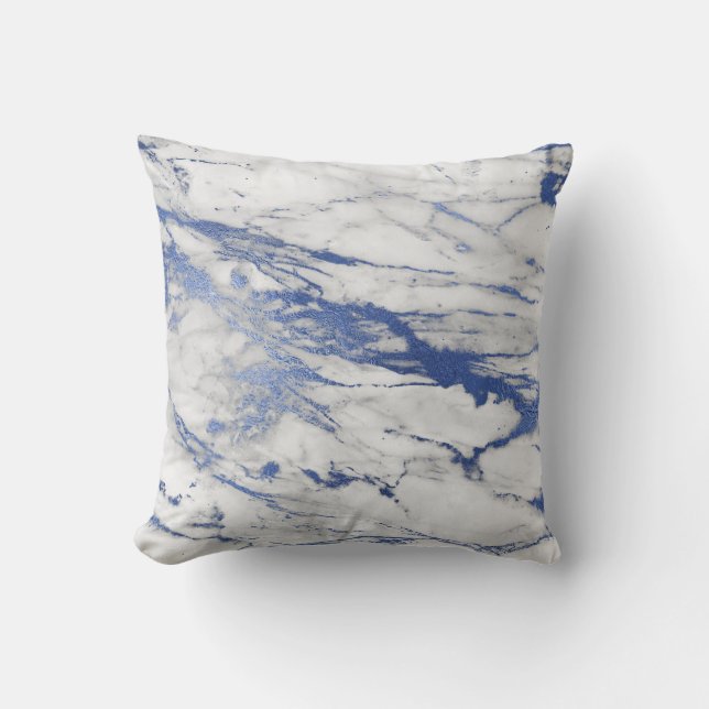 MARBLE INSPIRIERT WEISSE BLUE PILLOW KISSEN (Vorderseite)