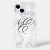 Marble iPhone Cover Handy Fall mit Initial (Rückseite)