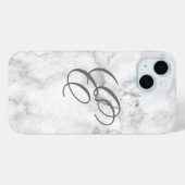 Marble iPhone Cover Handy Fall mit Initial (Rückseite (Horizontal))