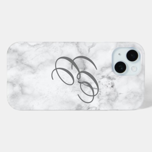 Marble iPhone Cover Handy Fall mit Initial (Rückseite (Horizontal))