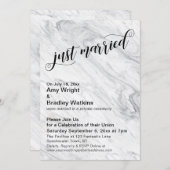 Marble Just Married Post-Hochzeit-Feier Einladung (Vorne/Hinten)