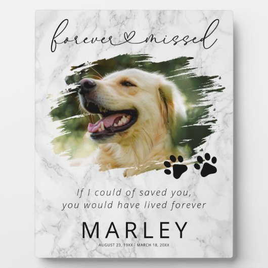Marble Keepake Pet Memorial Foto Plaque Fotoplatte (Vorderseite)